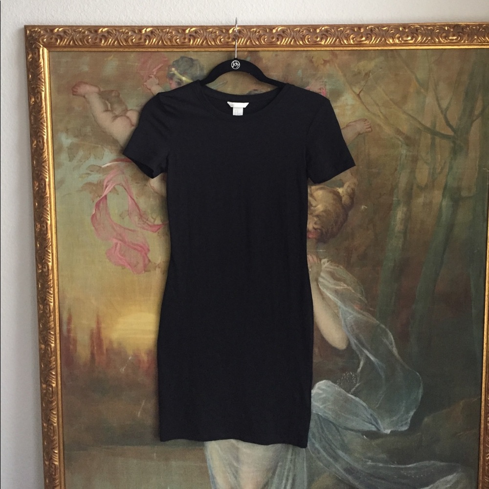 H&M basic black t-shirt dress