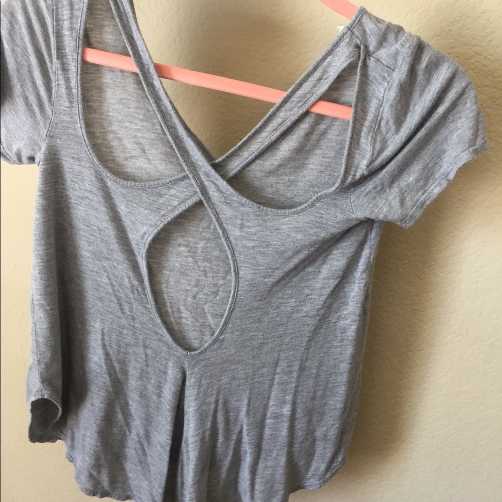 Grey Cut Out Top