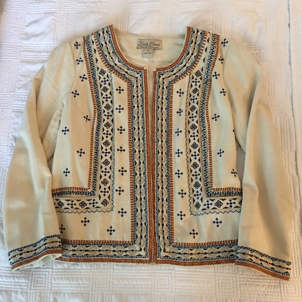 Embroidered and Beaded Lucky Brand jacket