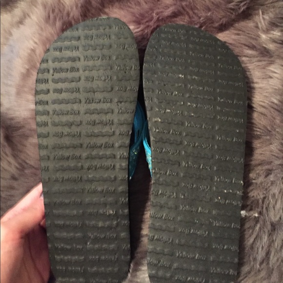 Yellow Box Flip Flips. Never Worn - Picture 2 of 2