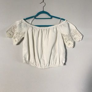 Zara off the shoulder cream top