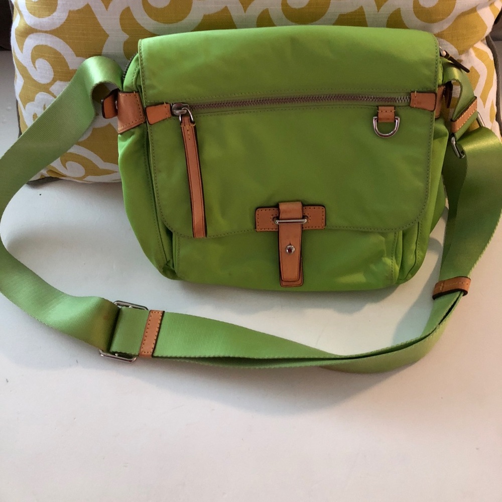 Tumi lime green bag