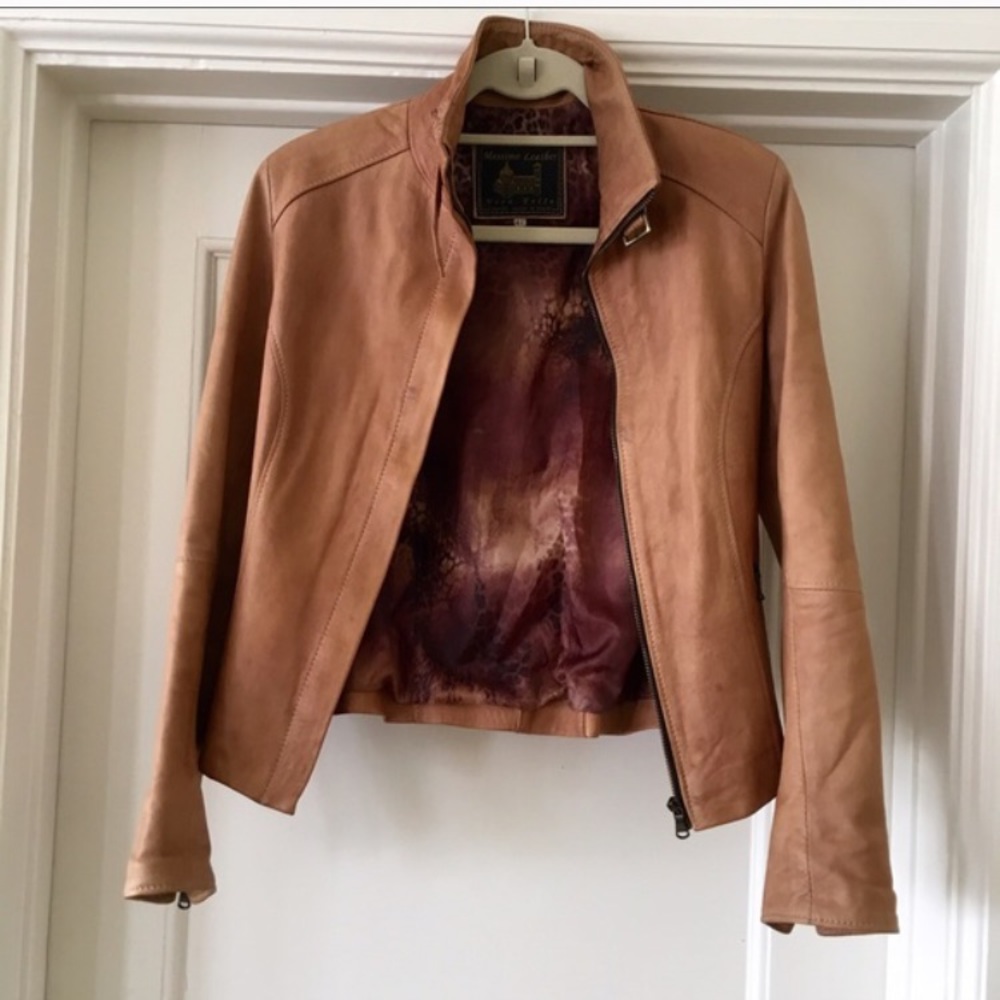 Italian Tan a leather Jacket