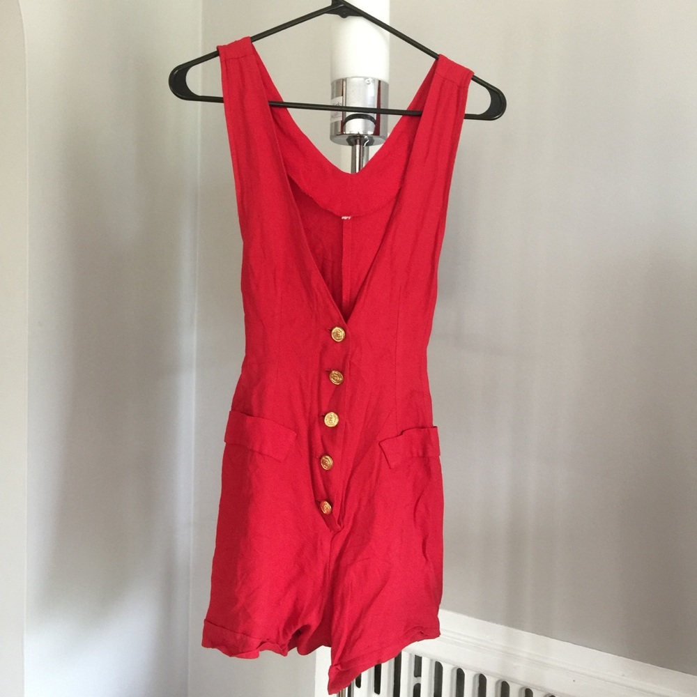 Red Vintage Romper