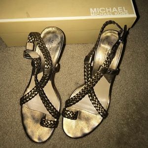 Michael Kors Bronze Woven Sandal