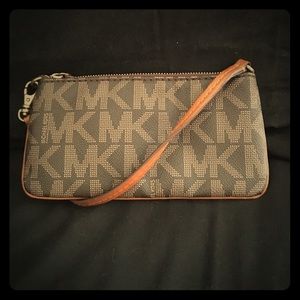 Authentic Michael Kors leather wristlet