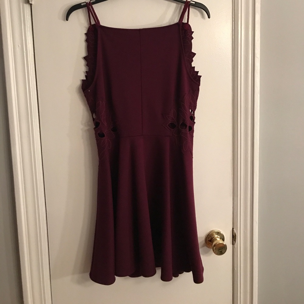 Free People burgundy cut out dress