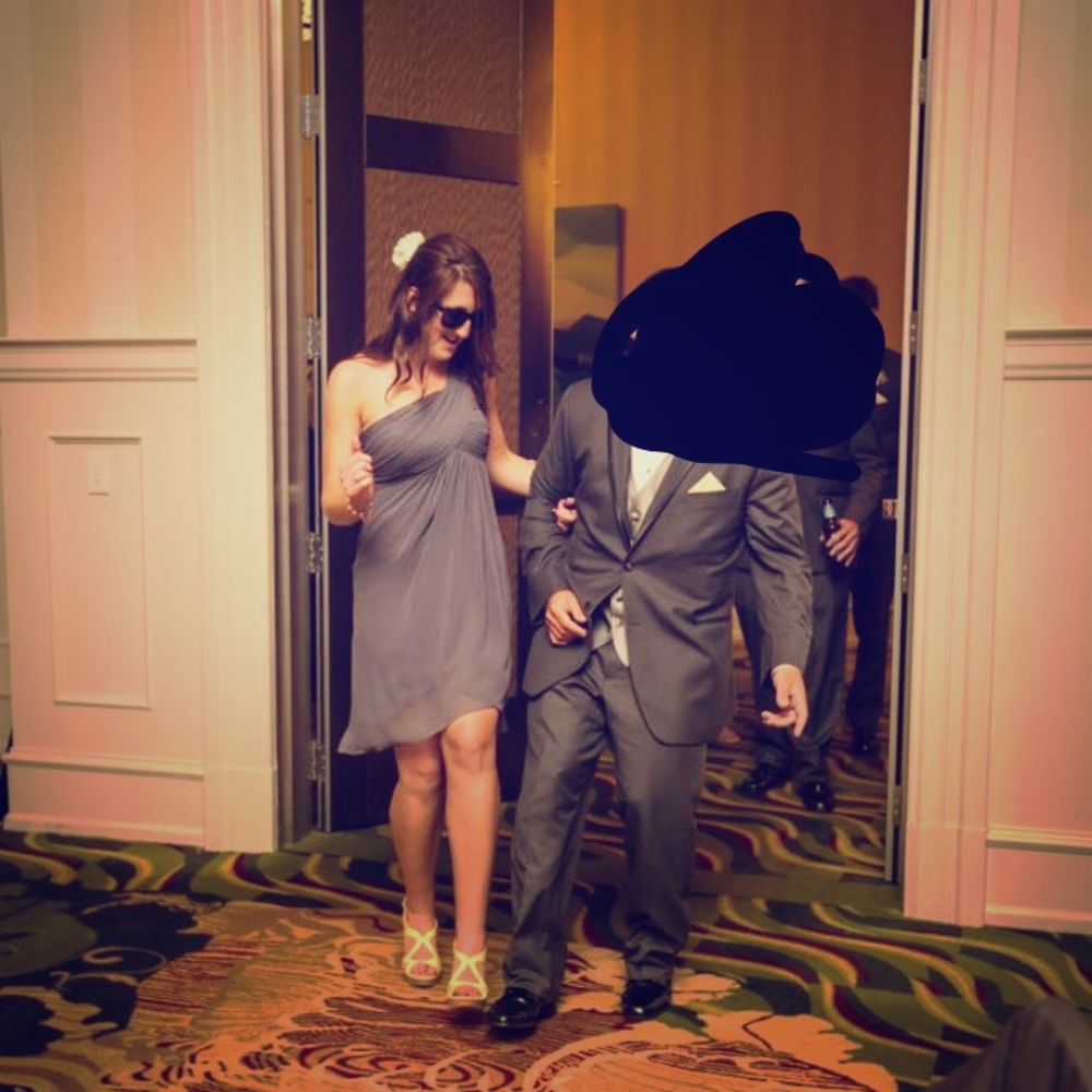 Bill Levkoff Gray Bridesmaid Dress