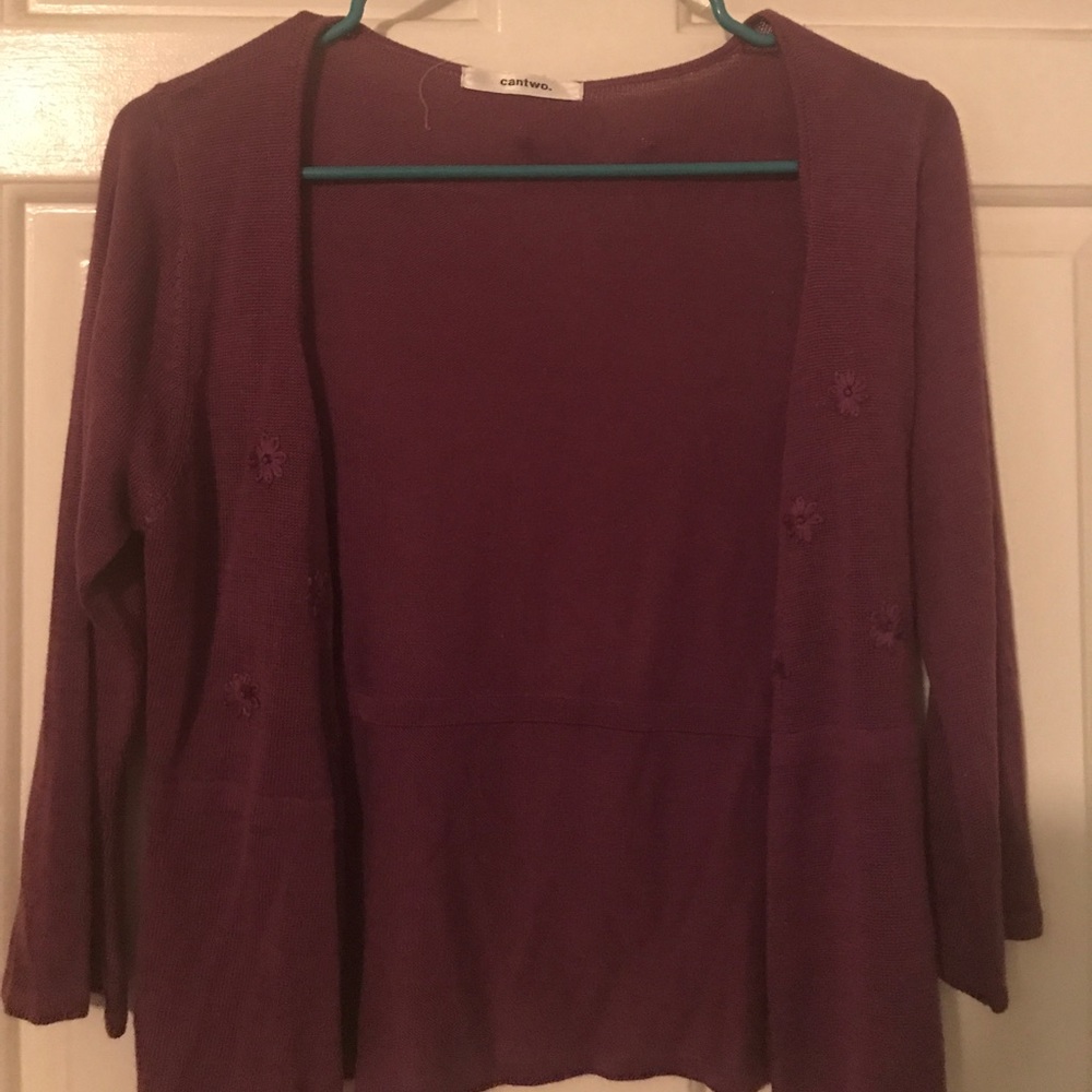 Purple cardigan