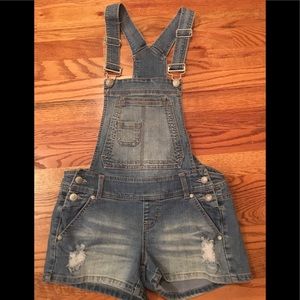Denim Overall Shorts - Juniors Size 1