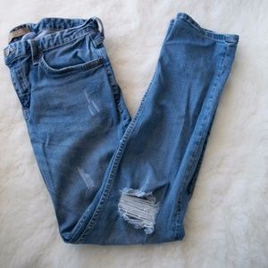 Medium Wash Boyfriend Distressed Jeans