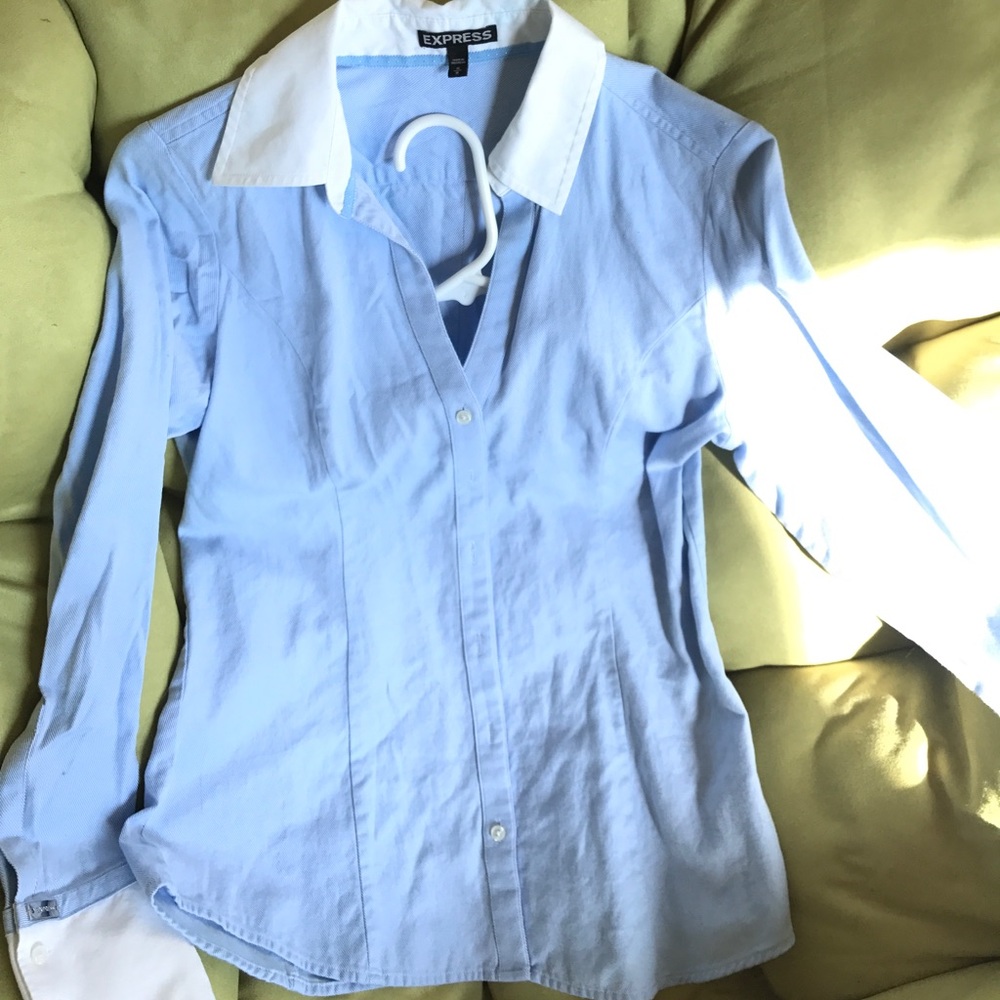 Express long sleeve button up blouse