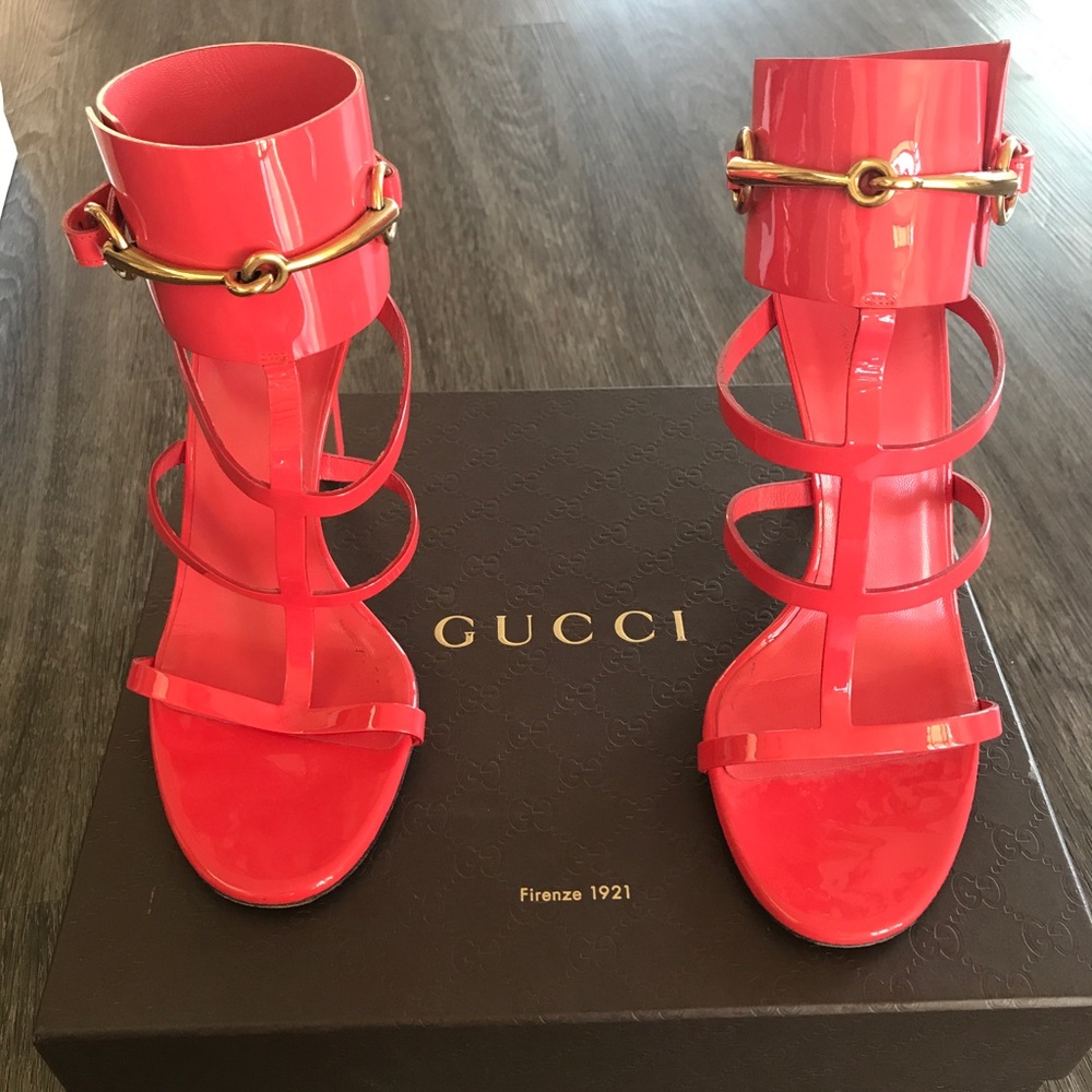 Gucci ankle strap heel