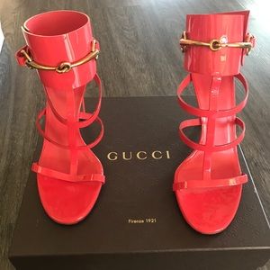 Gucci ankle strap heel