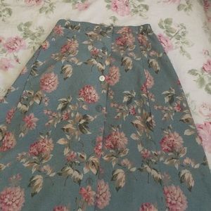 Vintage maxi floral print skirt
