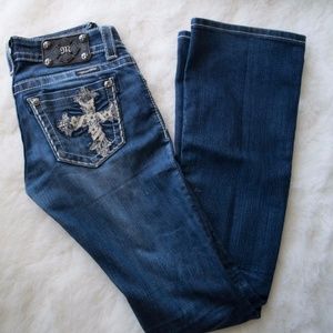 Dark Wash Miss Me jeweled Boot Cut Jeans
