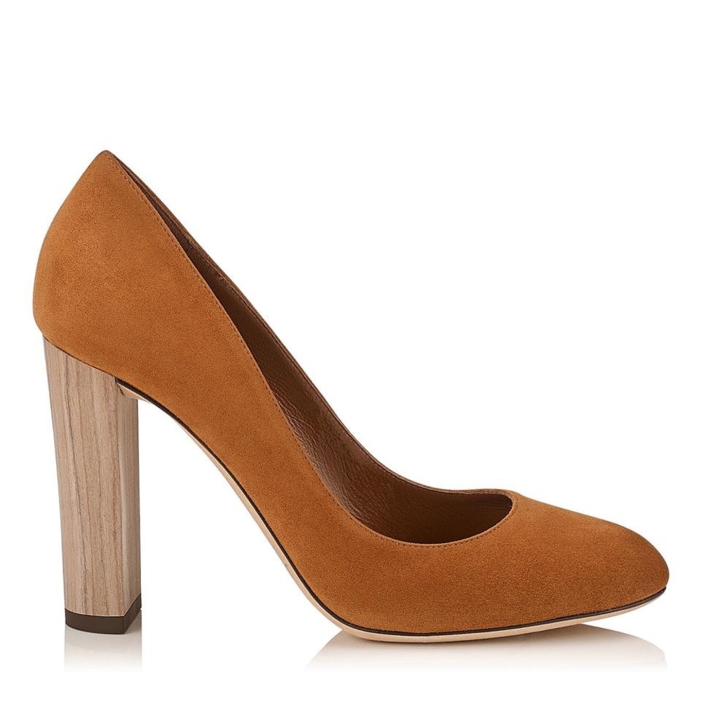 Jimmy Choo Suede Almond “Laria” toe pumps