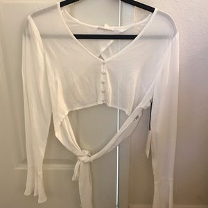 NWT Cotton Candy Wrap Crop Top size S