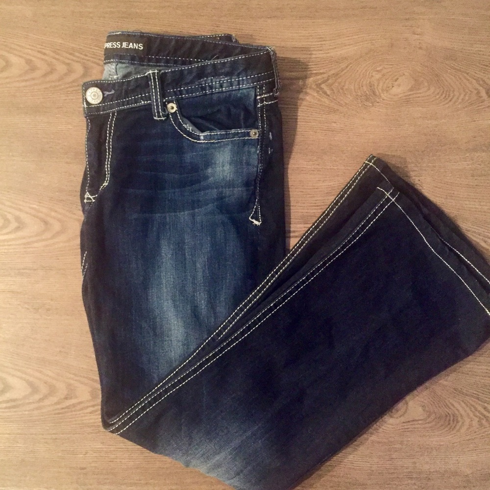 Express Dark Wash Boot Cut Jeans 12r