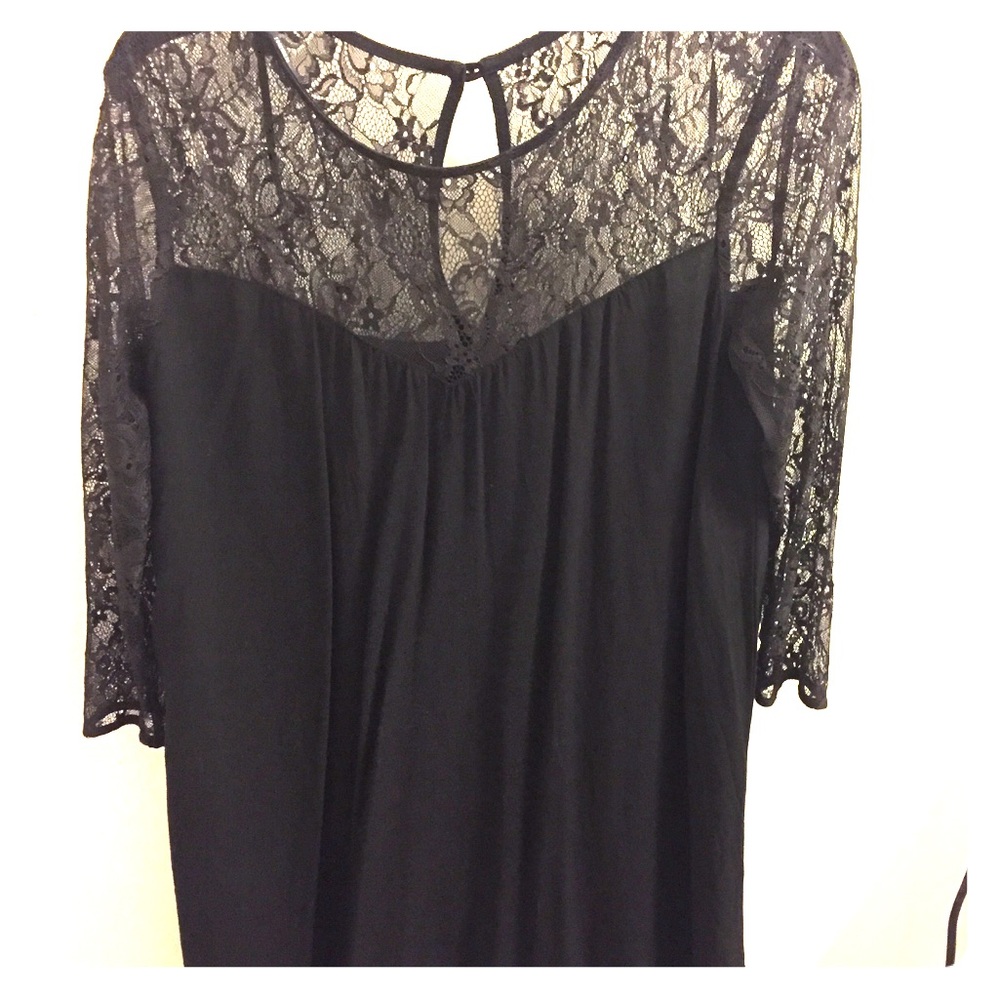 Little black lacy dress.