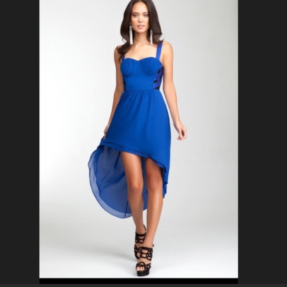 Bebe Royal blue high low dress