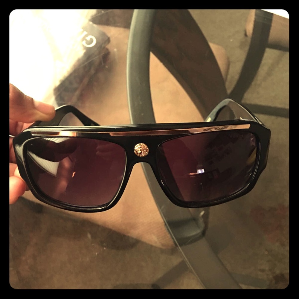 Authentic Black and Gold Versace Glasses