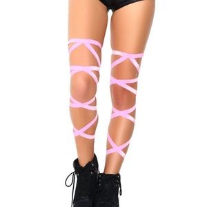 Iheartraves glitter baby pink leg wraps