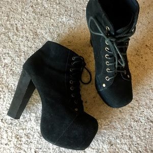 Jeffrey Campbell Women's Lita Boots Black Suede