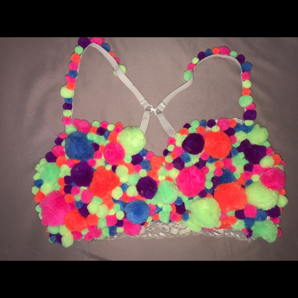 Neon puff ball top