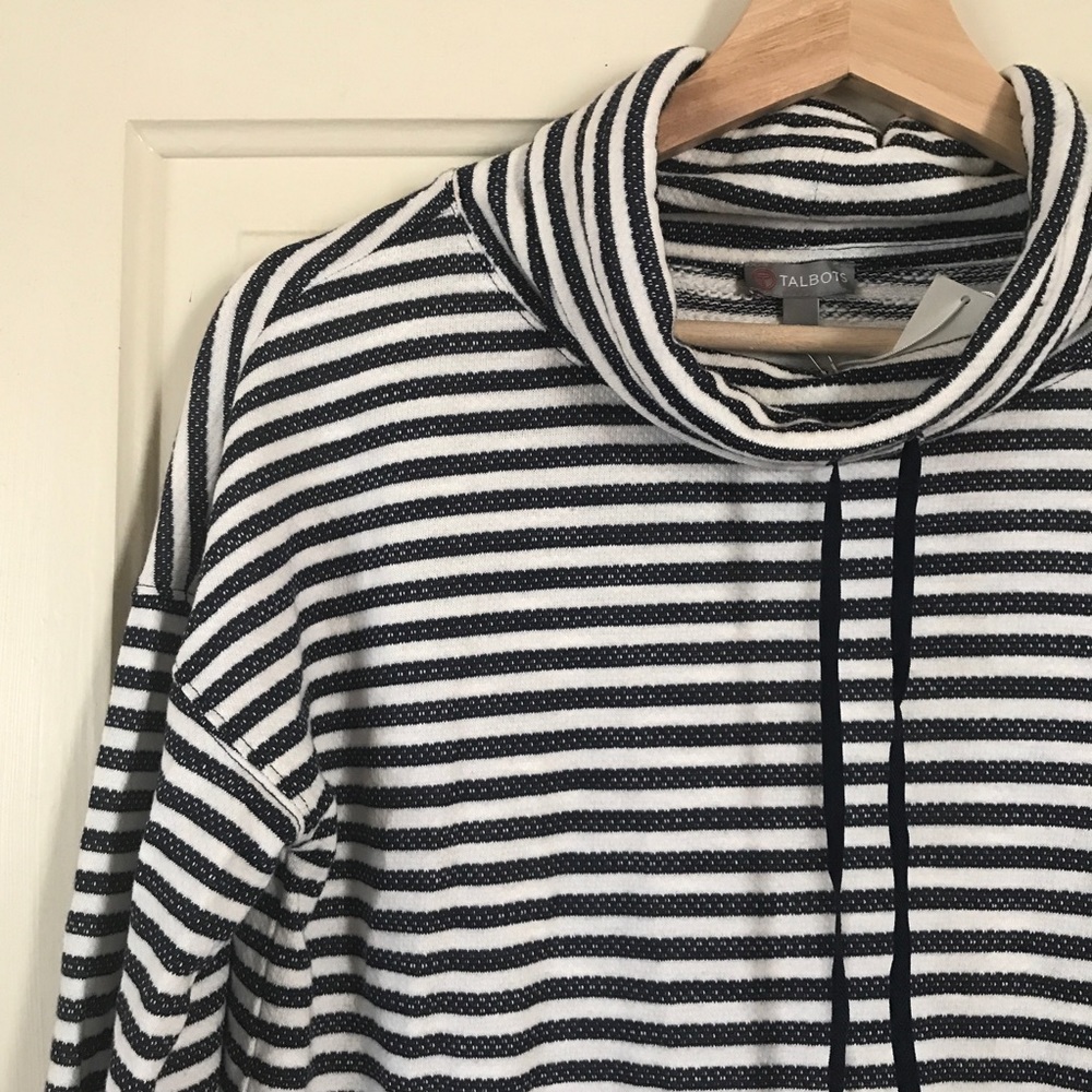 Talbots Striped Cowl Neck Sweater