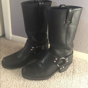 Black Frye Harness Boots.