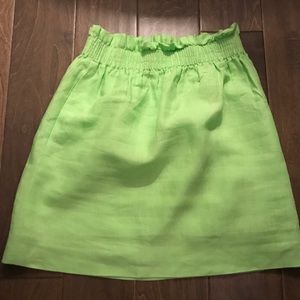 Lime Green J.Crew Linen Skirt