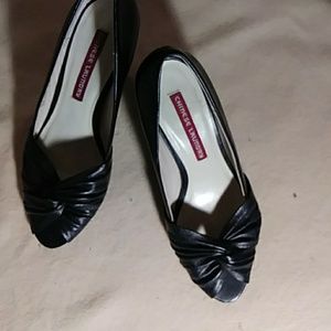 Chinese Laundry black leather heels - size 9M