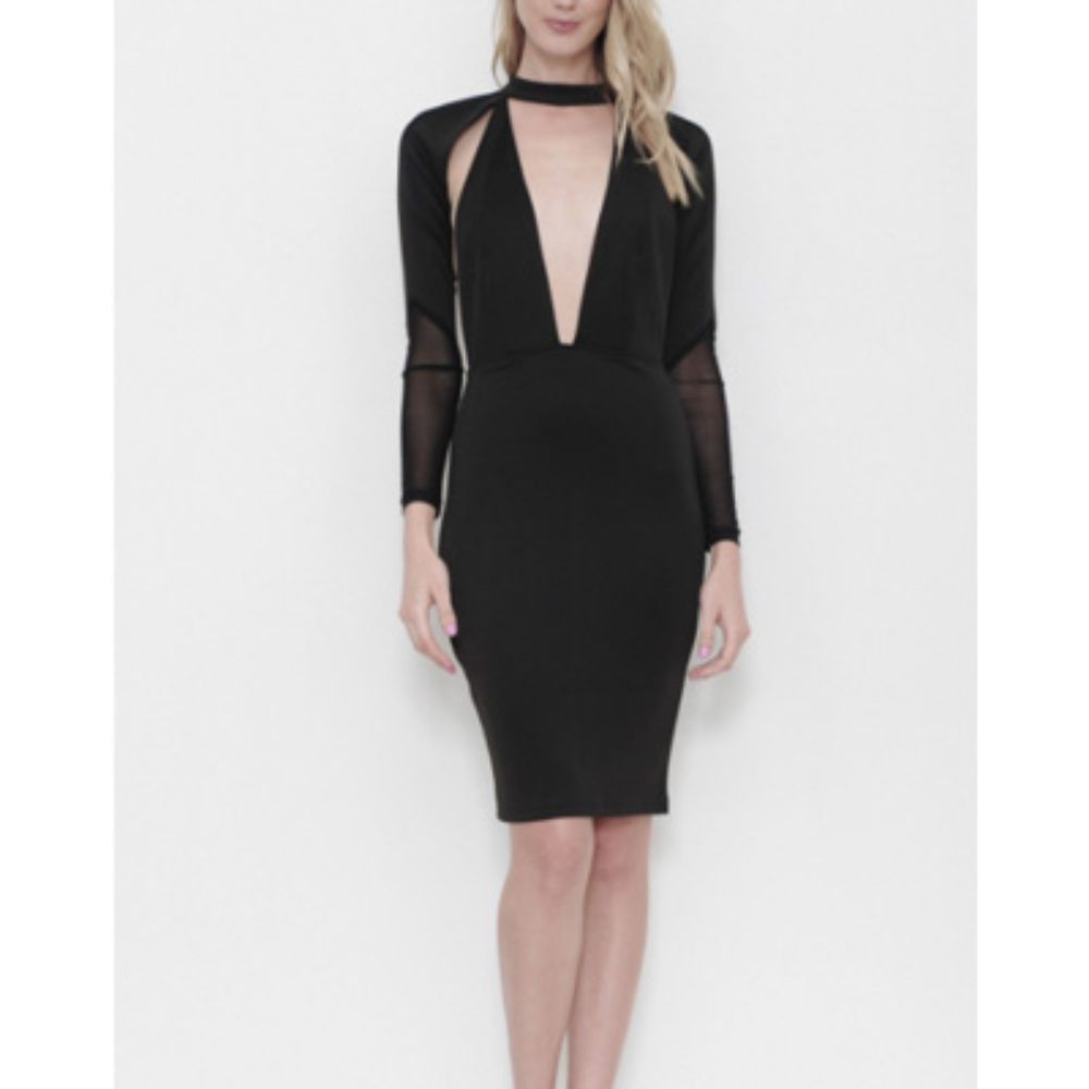 Deep V Bodycon Dress