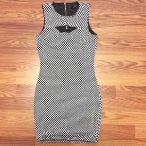 Black & white cut out mini dress