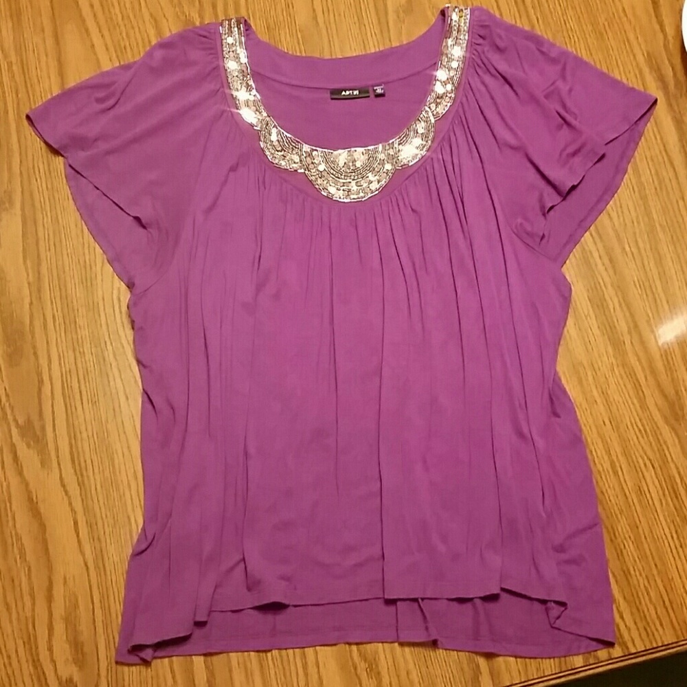 Pretty Beaded/Sequined Top, Purple