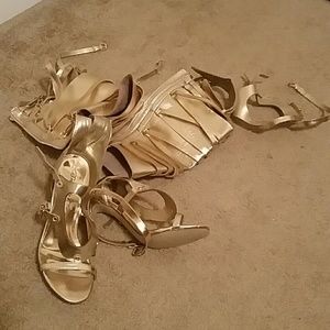 Breckelles Shoes - *PRICE DROP* NWOB Breckelles Gold Thigh Hi Sandals Breckelles Shoes - *PRICE DROP* NWOB Breckelles Gold Thigh Hi Sandals