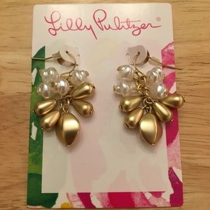 Lilly Pulitzer Gold/Pearl Dangle Earrings