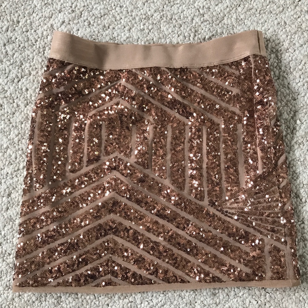 Sequin BCBG pink mini skirt S