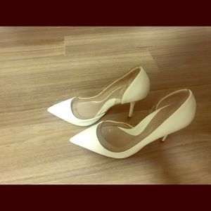 White and Clear Zara pumps