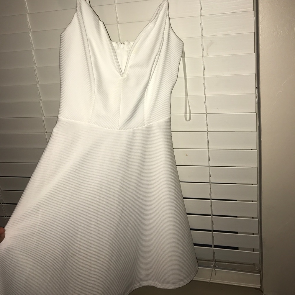 White low cut dress