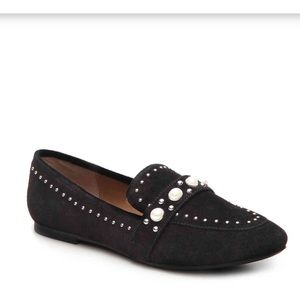 Steve Madden pearl and rhinestone loafers