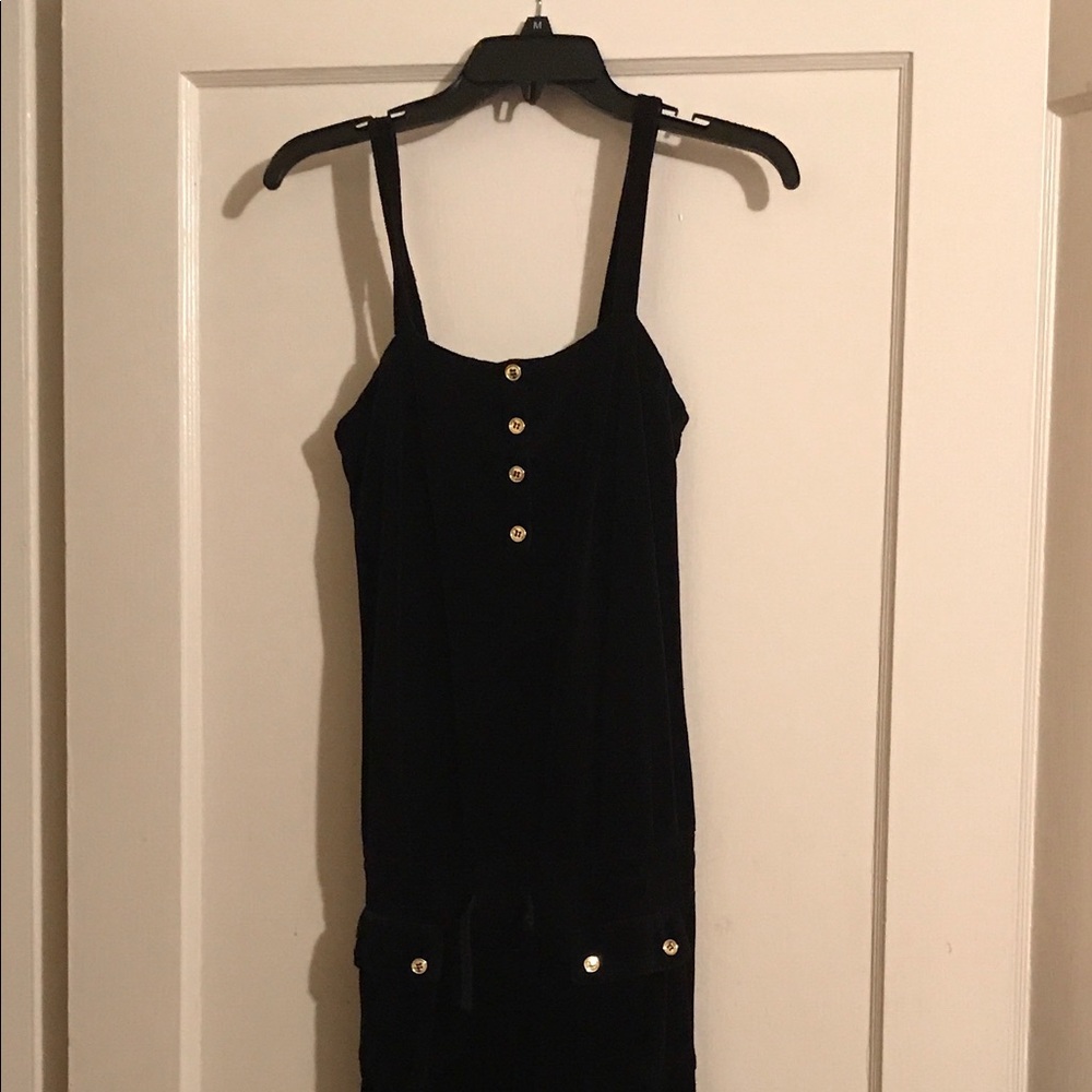 Black velvet Juicy Couture jumper w/gold buttons