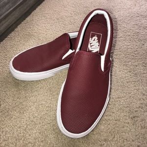 Maroon Perf Slip on Vans