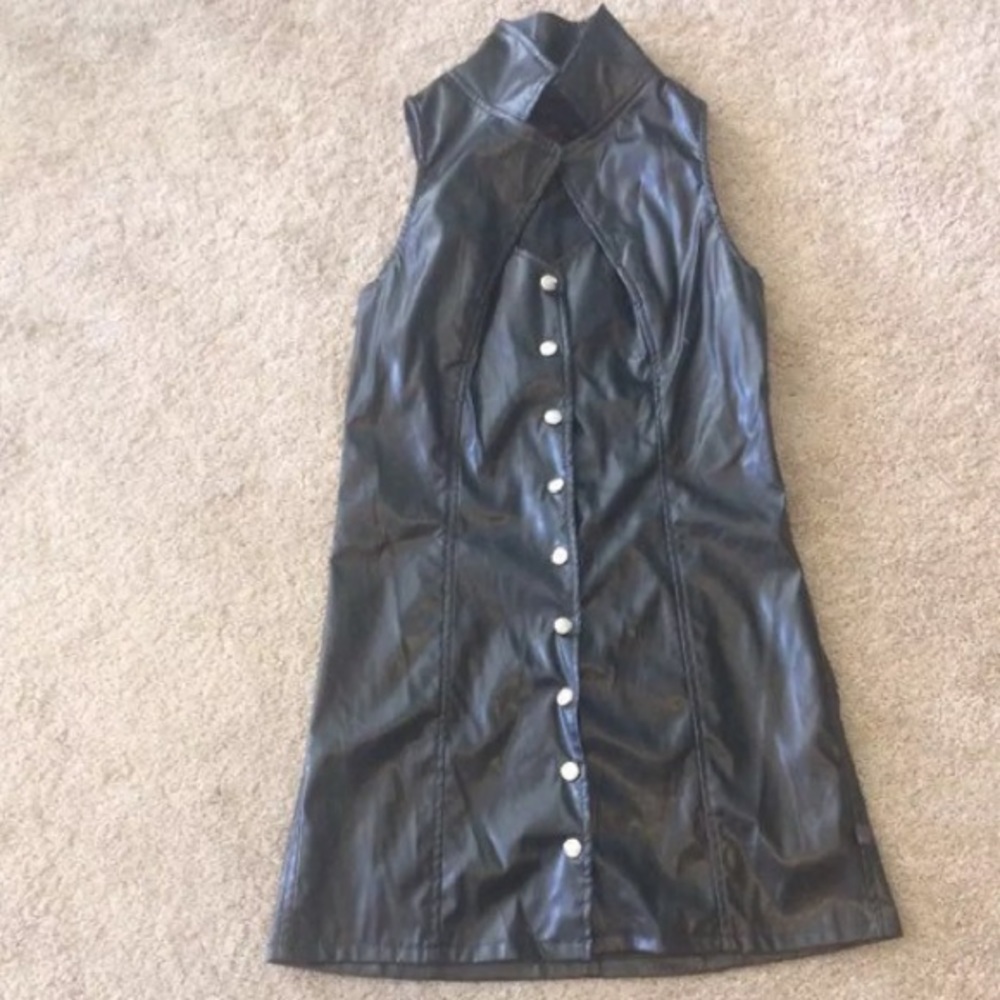 Black Pleather "Halloween" Dress