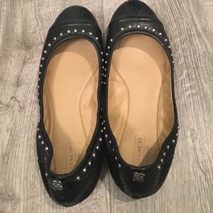 Leather Coach Delia ballet flats