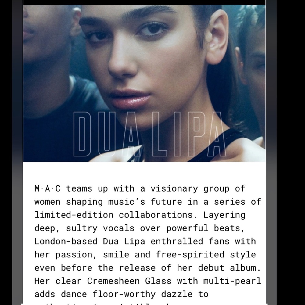 Mac DUA LIPA Cremesheen Glass Gloss Soldout NEW - Picture 7 of 8