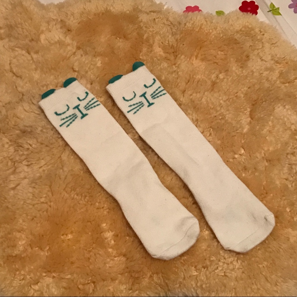 KNEE HIGH BABY GIRL KITTEN Socks