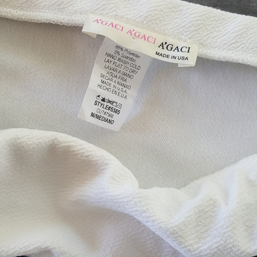 White Black Trim Asymmetrical Midi - Picture 3 of 3