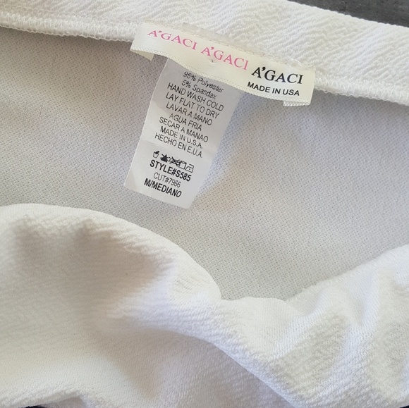 White Black Trim Asymmetrical Midi - Picture 3 of 3